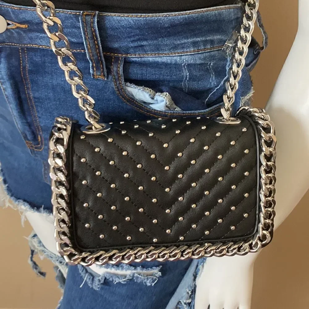 NWT Black Aldo Crossbody Bag w/ Stud Embellishments